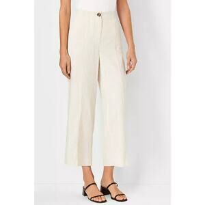Ann Taylor Cream Cropped Pants 8 Curvy